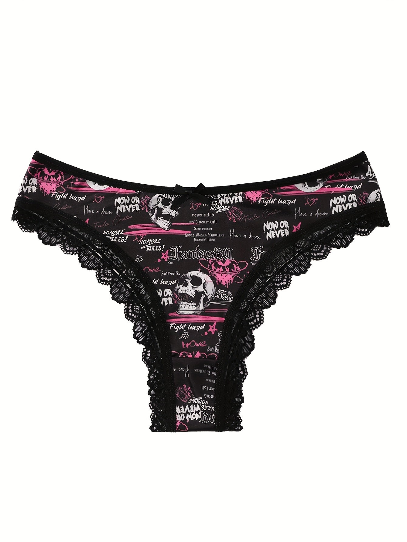 4pcs Women's Gothic Portraits Skeleton decorations & Ghost Costumes Print Panties,Halloween decor,Breathable High Elasticity Underwear, Sexy Ladies Lingerie Set, Halloween Gift Ideas.