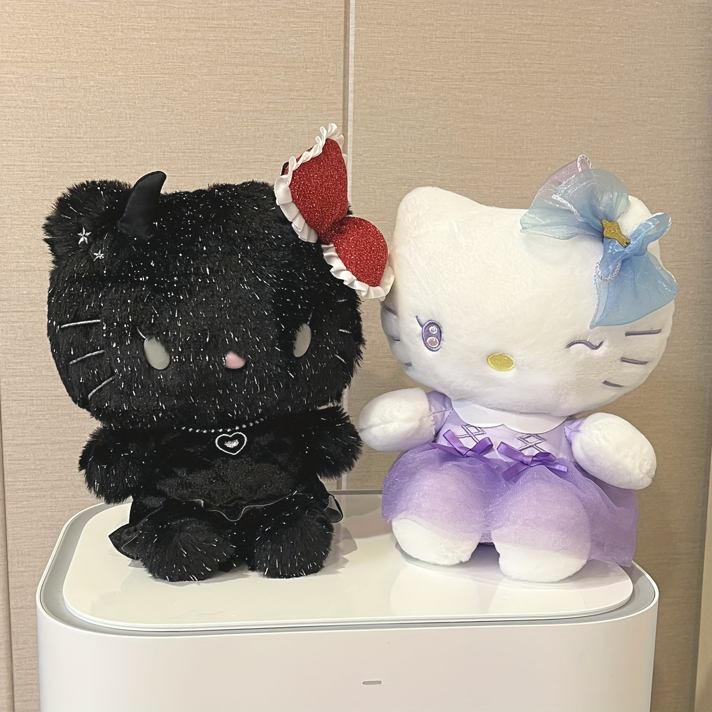 1 PS Sanrio Black Angel HelloKitty Novelty Doll Plush Toy, 9 Inch Cute HelloKitty Plush Doll Doll, Gift for Girls, Birthday Gift, Christmas Gift, New Year Gift