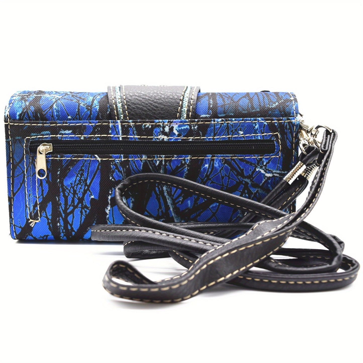 Camouflage Crown Buckle Western Style Purse Floral Shine Glow Country Handbag Women Shoulder Bag Crossbody Wallet Set