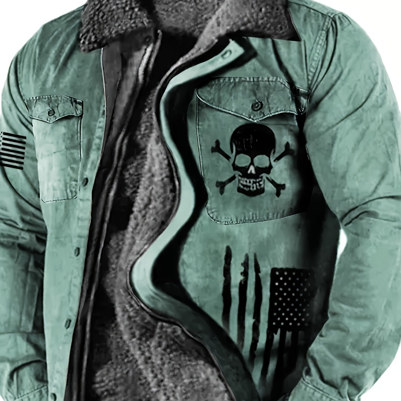 Men's Gothic Skull & Biker Jacket - Heavy-Duty Winter Coat with Full-Zip Front, Thermal Lining - Machine Washable Outerwear for Motorcycle Riding, Casual & Formal Events - Purple & Black Gothic Style Jacket with Skull Print,