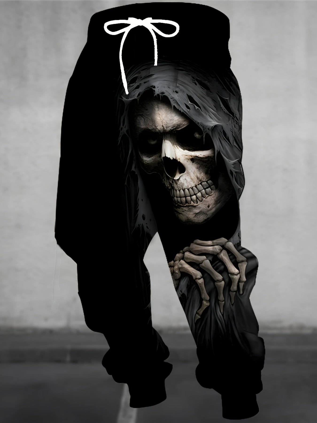 Men's 3D Halloween Skull Print Joggers - Full-Length Skeleton Graphic Casual Pants with Drawstring Waist & Pockets, Machine Washable Regular Fit Novelty Streetwear, Casual Attire, Edgy Style, Comfortable Fabric, Trend Followe