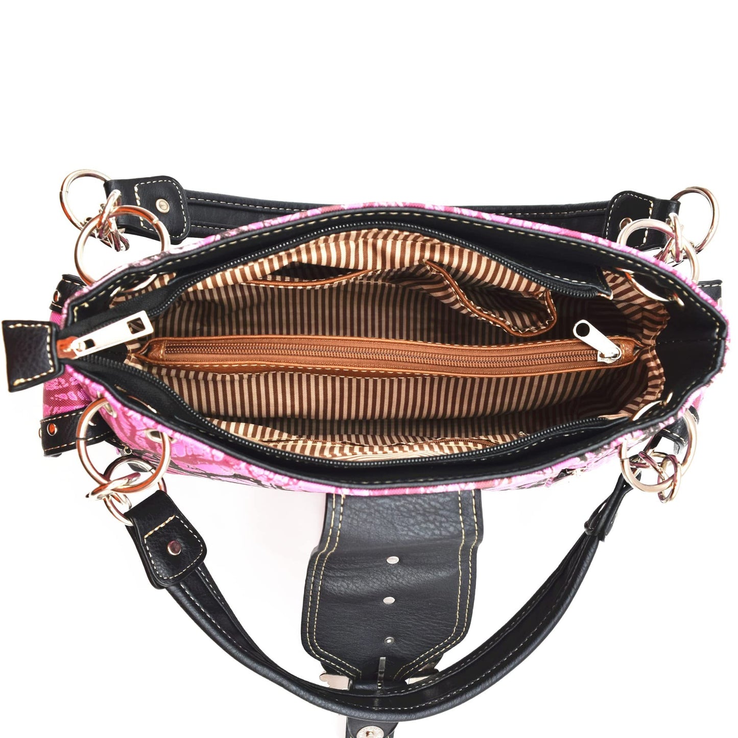 Camouflage Crown Buckle Western Style Purse Floral Shine Glow Country Handbag Women Shoulder Bag Crossbody Wallet Set