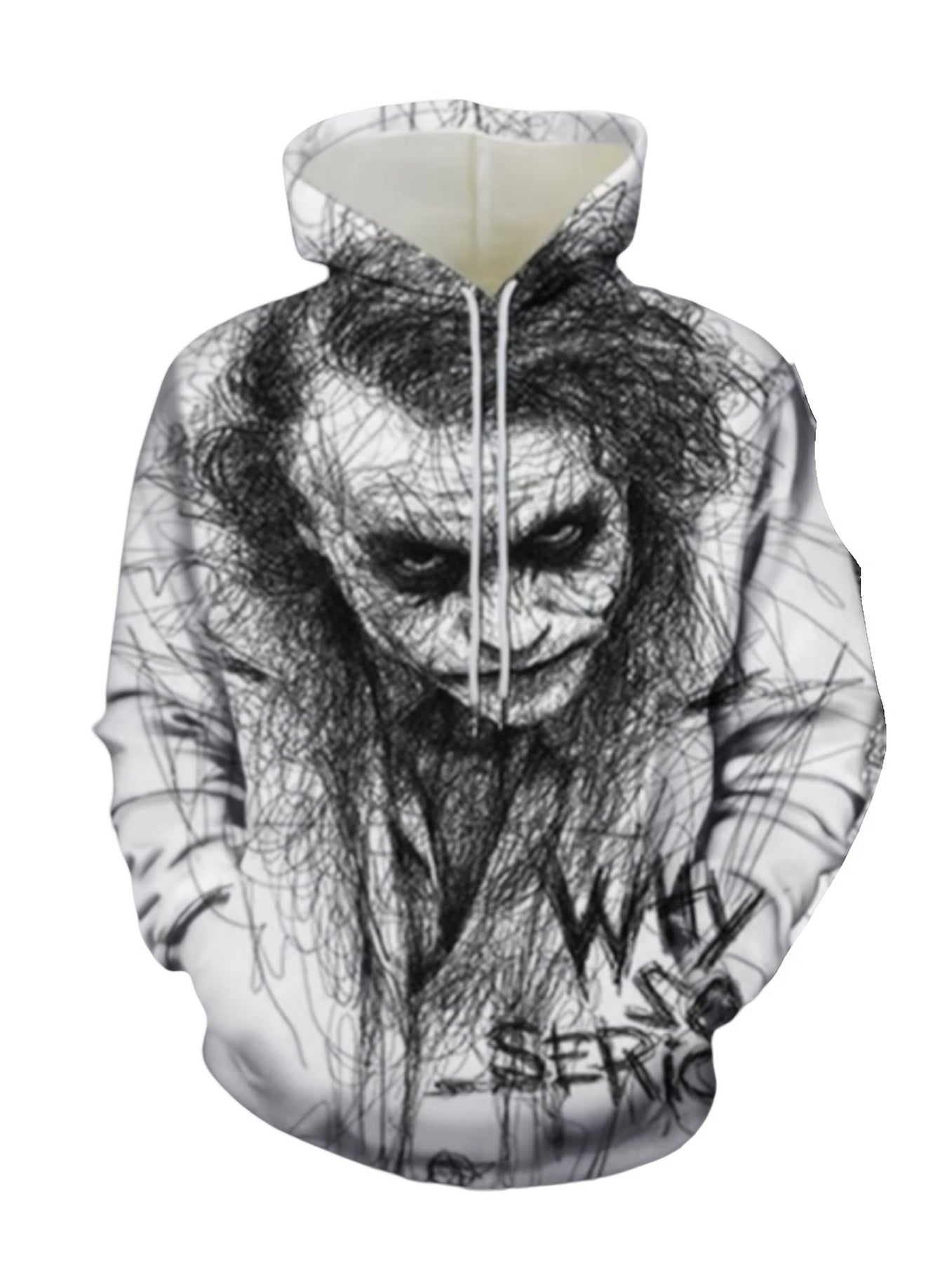 2pcs Set Men'S Halloween Costume Set - Full-Body Character Print Hooded Sweatsuit with Matching Pants, Edgy Gothic Style Long Sleeve Outfit for Parties, Regular Fit Two-Piece Ensemble for Men (Youth & Adult), Men' Tracksuit S