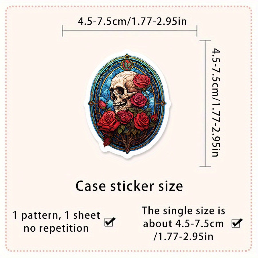 50pcs Mystical Gothic Stickers with Dark Purple Illustrations Vinyl Waterproof Aesthetic Decals - Suitable for Decorating Laptops, Cell Phones, Guitars, Water Bottles, Cars, Tablets, Luggage, Musical Instruments - Perfect for