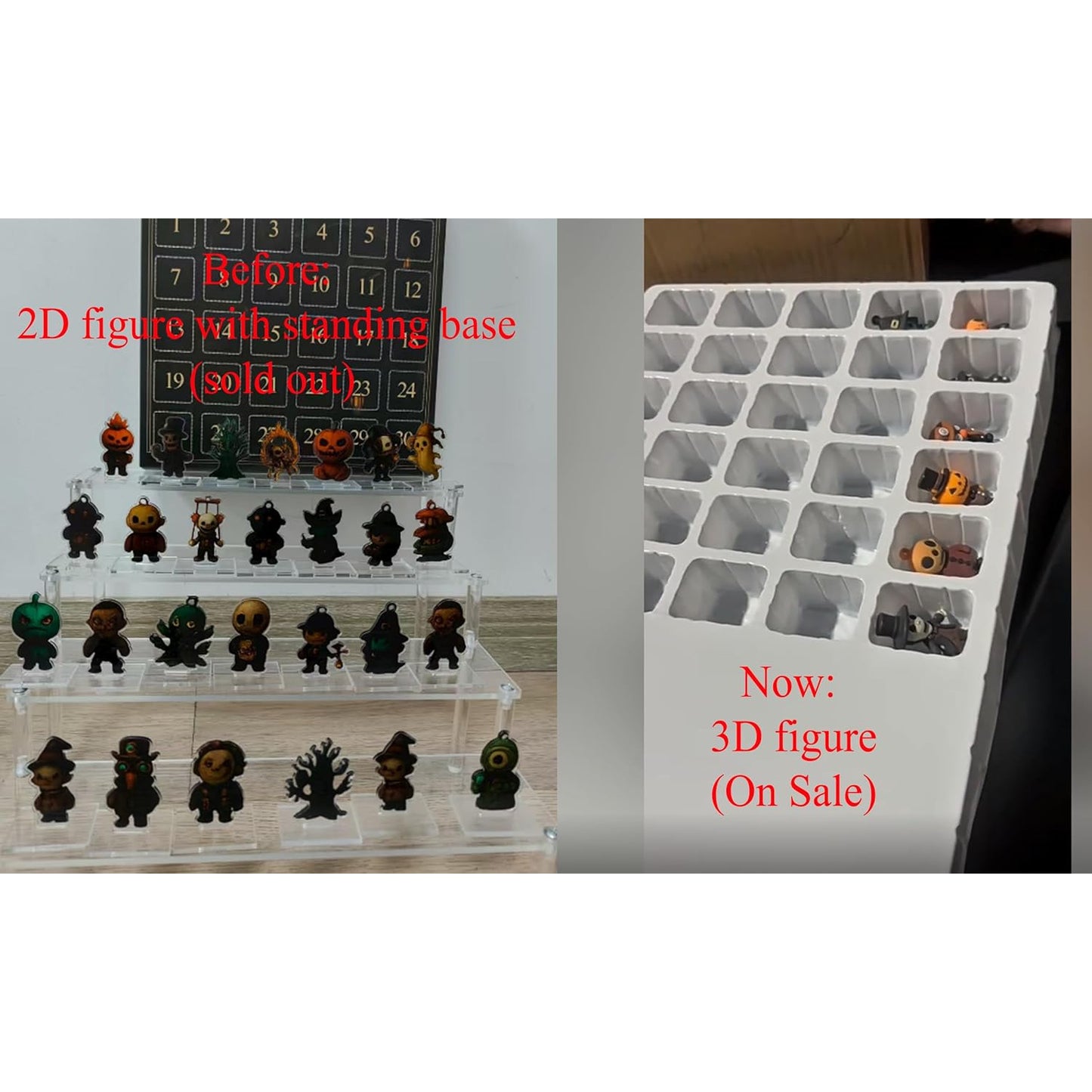 31 Nights of Fright- Halloween Countdown Box with Figurines, Halloween Advent Calendar 2025 Box, Scary Collectible Horror Figures, Hanging Charms& Decorations(31 days), Halloween Decorations, Halloween Decor, Spooky Countdown
