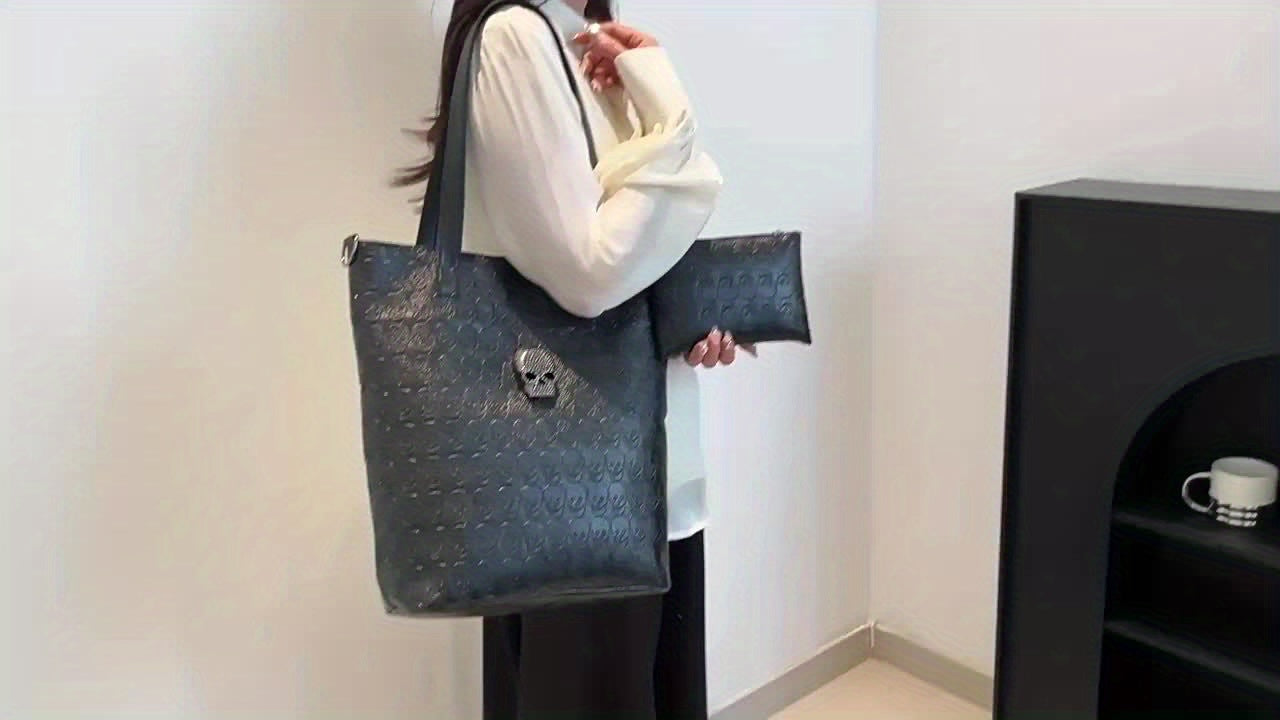 Women's Vintage Skeleton Flower Pattern Crossbody Bag - Halloween Slant Backpack with Detachable Strap, Zipper Closure, & Polyester Lining, Hand Washable Black Handbag for Casual & Party Use
