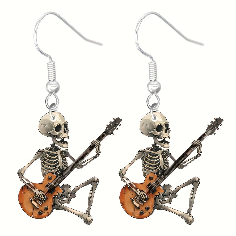 12 Pairs of Halloween Earrings Featuring Adorable Mummies, Pumpkins, Cats, Skulls, And Death Patterns, Cartoon-Style Pendant Earrings Made of Acrylic Material.