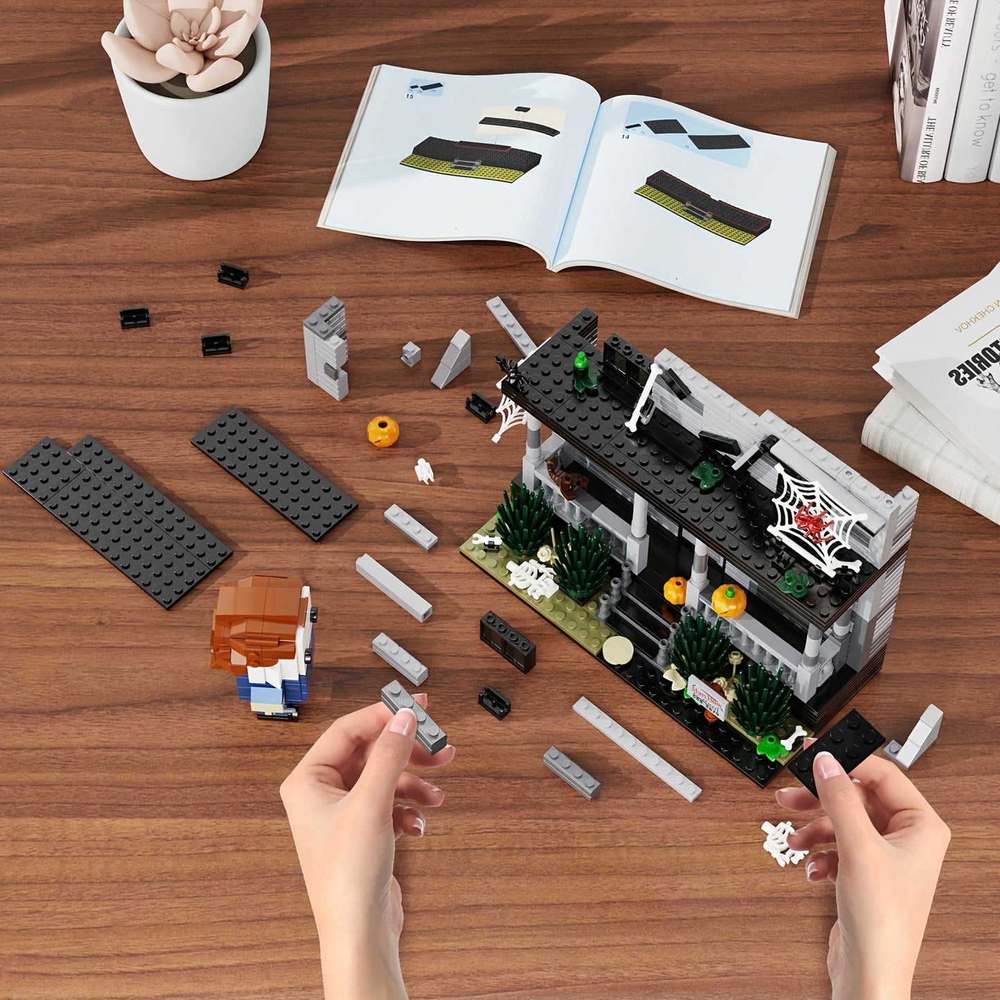 586pcs Popular Movie Architecture Michael Max House Building Blocks Playset Fan Must Buy Building Blocks Toys With Figures Fun Halloween Decorations Best Holiday Gift For Friends