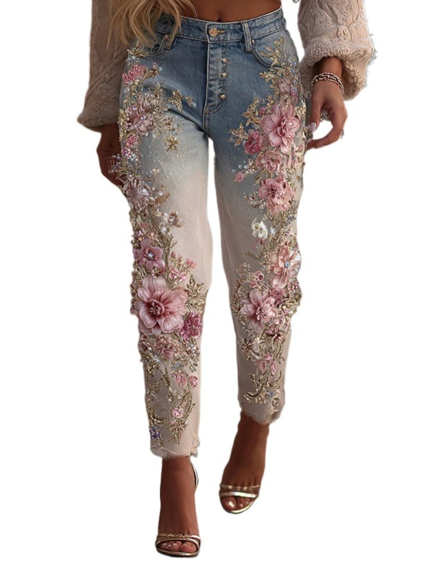 Women's Glow in The Dark Skeleton Jeans - 3D /Blacklight Reactive Light Up Bone & Skull Print, High Waisted Stretch Skinny Denim Pants for Gothic Rave Party Outfits, Nightclub Wear & Year-Round Costume