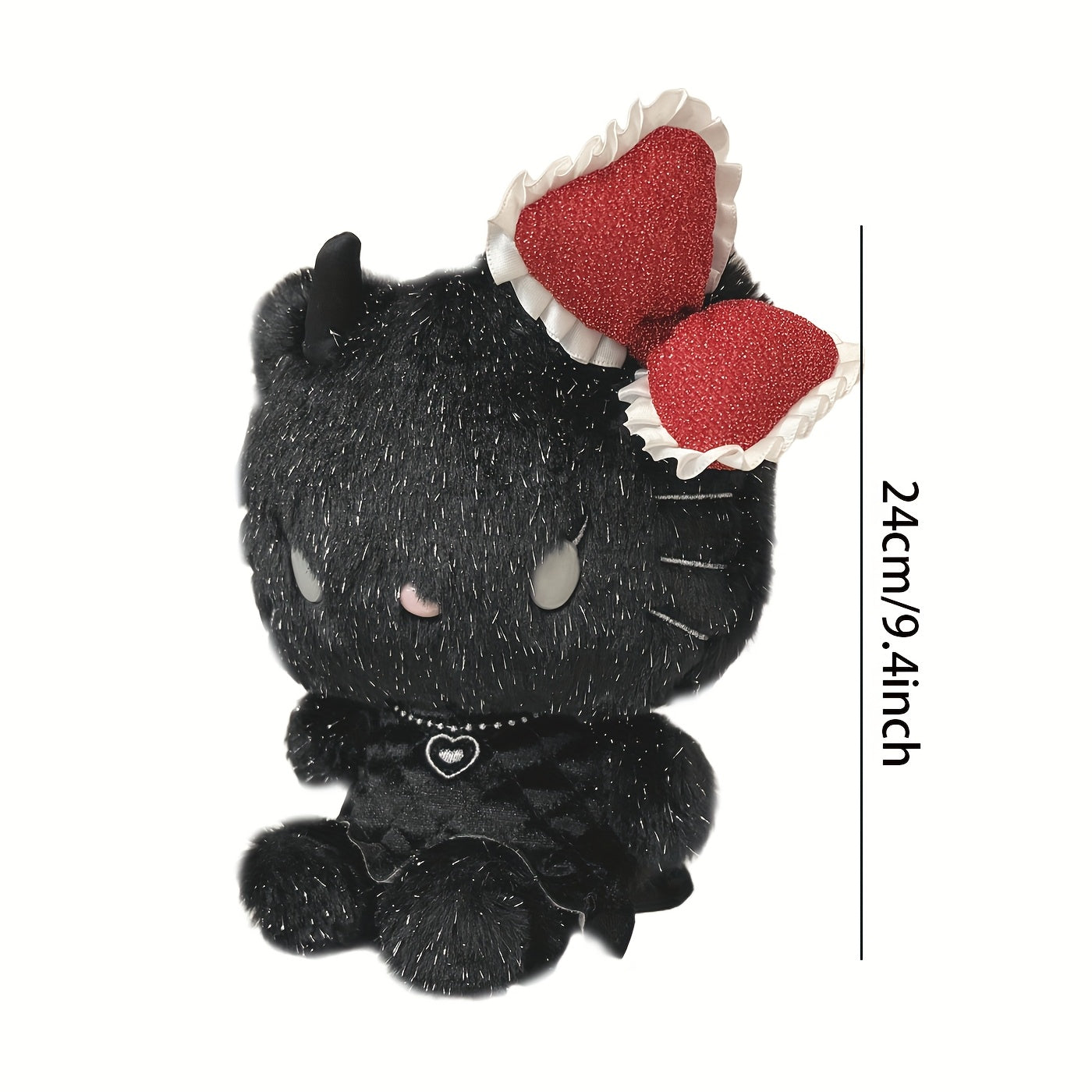 1 PS Sanrio Black Angel HelloKitty Novelty Doll Plush Toy, 9 Inch Cute HelloKitty Plush Doll Doll, Gift for Girls, Birthday Gift, Christmas Gift, New Year Gift