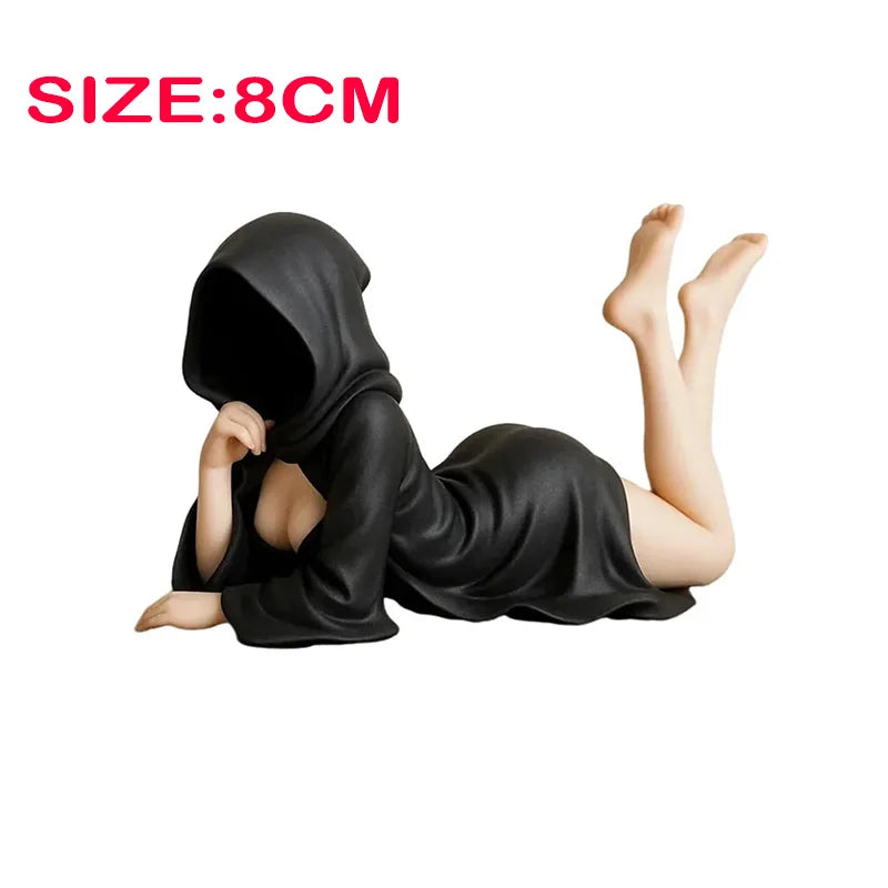 8/10/15CM Gothic Statue Sitting Resin Ornaments Mysterious Bookshelf Sculptures Ghost Black Horror Robe Desktop Home Room Decor