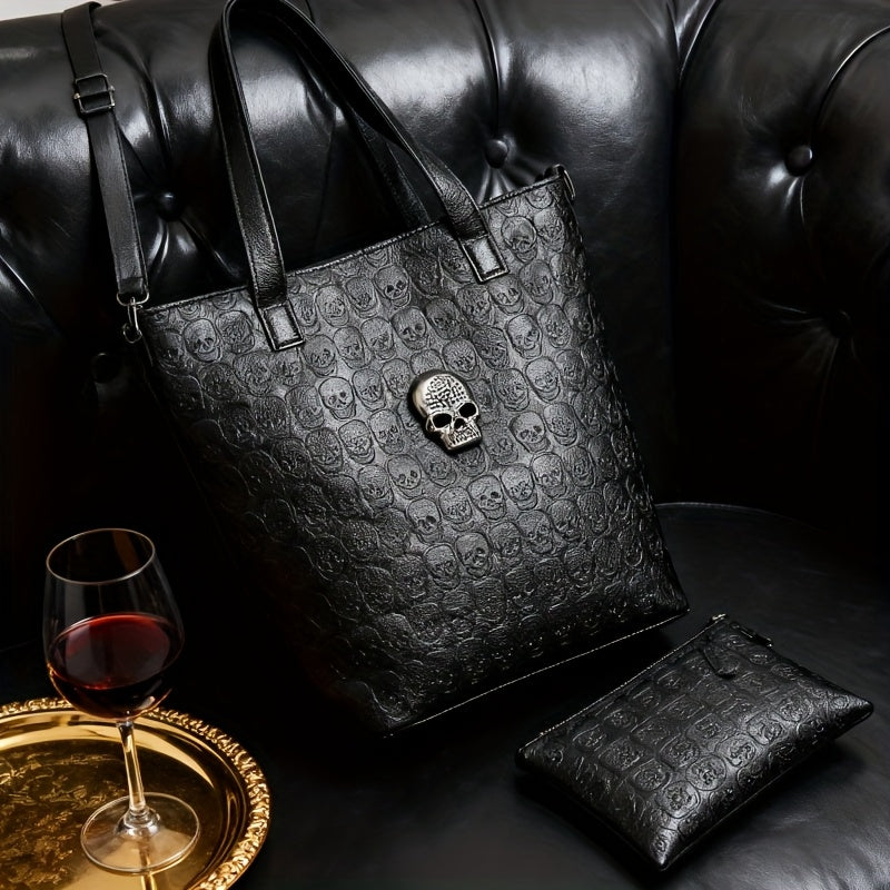 Women's Vintage Skeleton Flower Pattern Crossbody Bag - Halloween Slant Backpack with Detachable Strap, Zipper Closure, & Polyester Lining, Hand Washable Black Handbag for Casual & Party Use