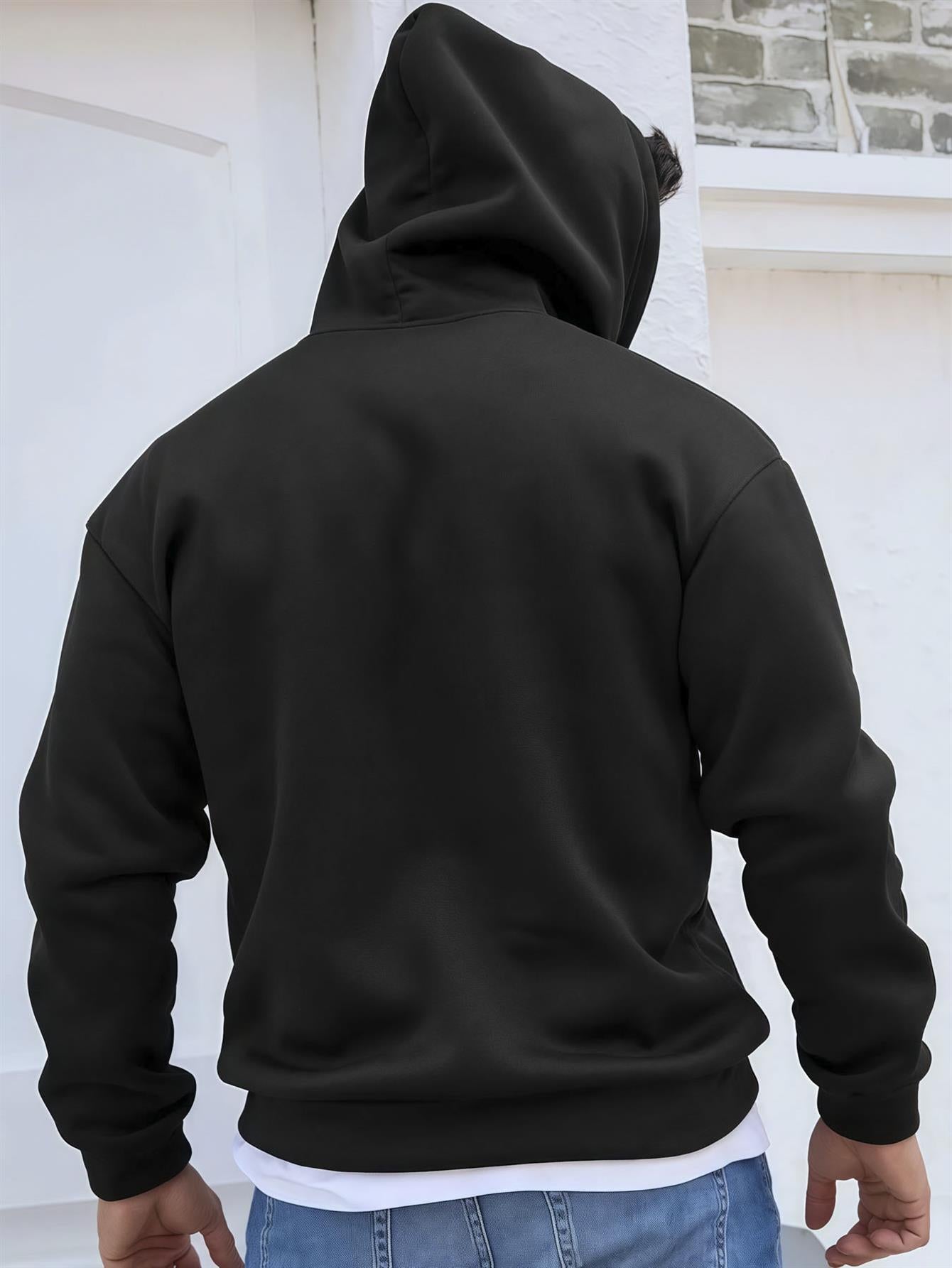Men'S Horror Movie Hoodie - Ghostface Graphic Pullover Sweatshirt - Halloween Costume & Casual Streetwear - Soft Polyester Hooded Sweatshirt with Front Pocket - Scream Queen Design for Horror Fans, Gym, Casual Attire - One Si
