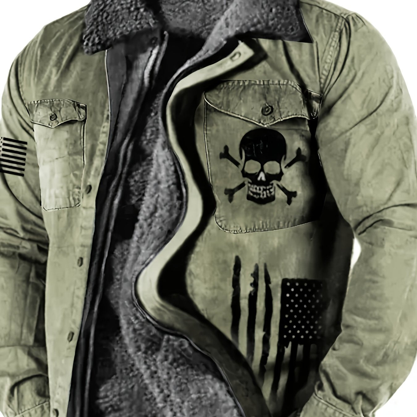 Men's Gothic Skull & Biker Jacket - Heavy-Duty Winter Coat with Full-Zip Front, Thermal Lining - Machine Washable Outerwear for Motorcycle Riding, Casual & Formal Events - Purple & Black Gothic Style Jacket with Skull Print,