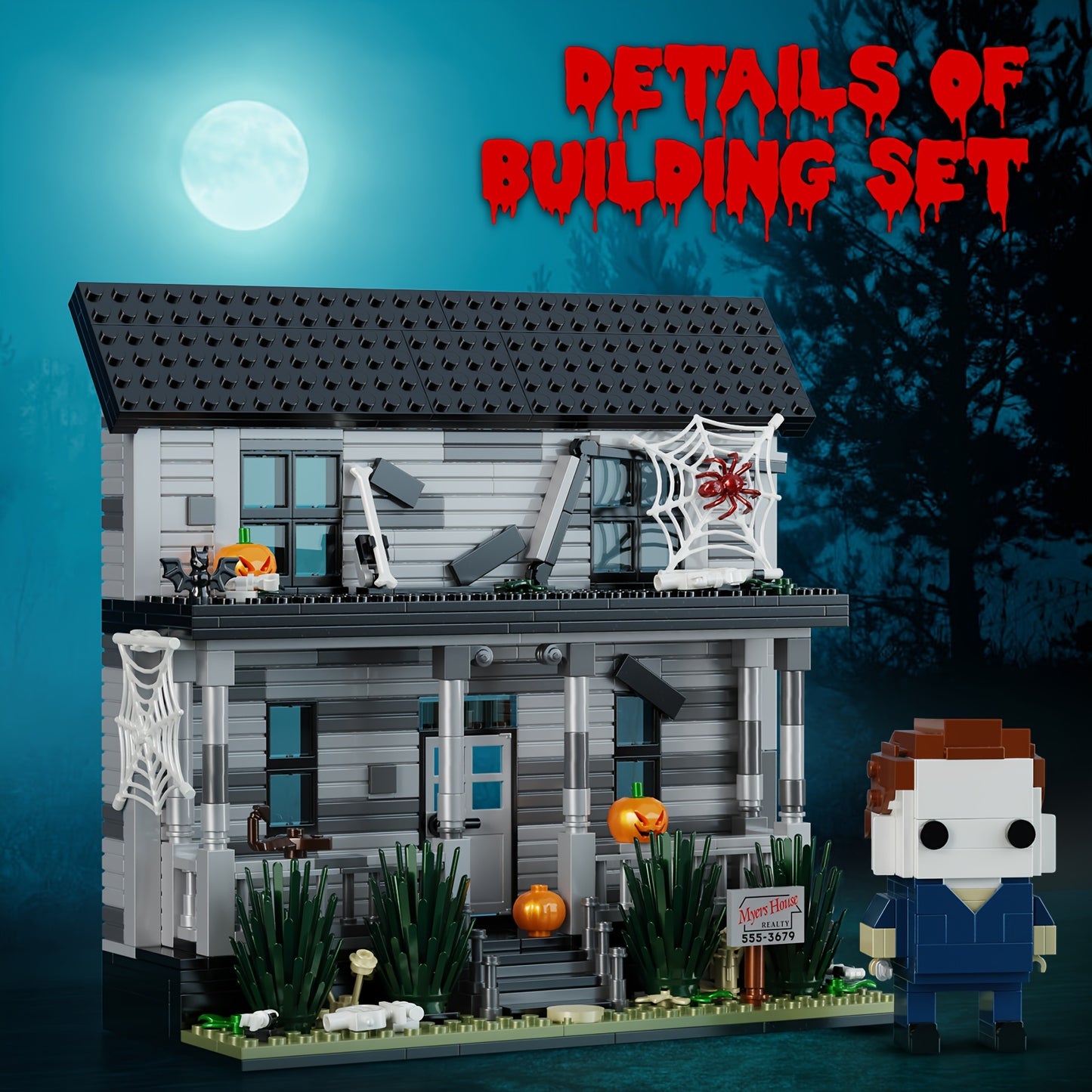 586pcs Popular Movie Architecture Michael Max House Building Blocks Playset Fan Must Buy Building Blocks Toys With Figures Fun Halloween Decorations Best Holiday Gift For Friends