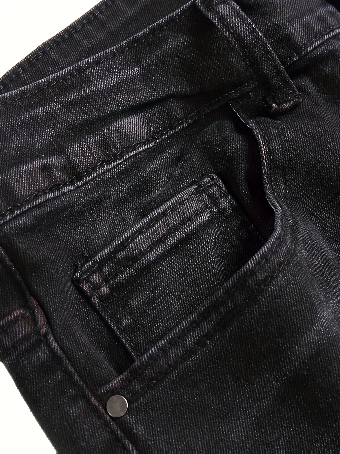 Men's Jeans Slim Stretch Hole Long Pants