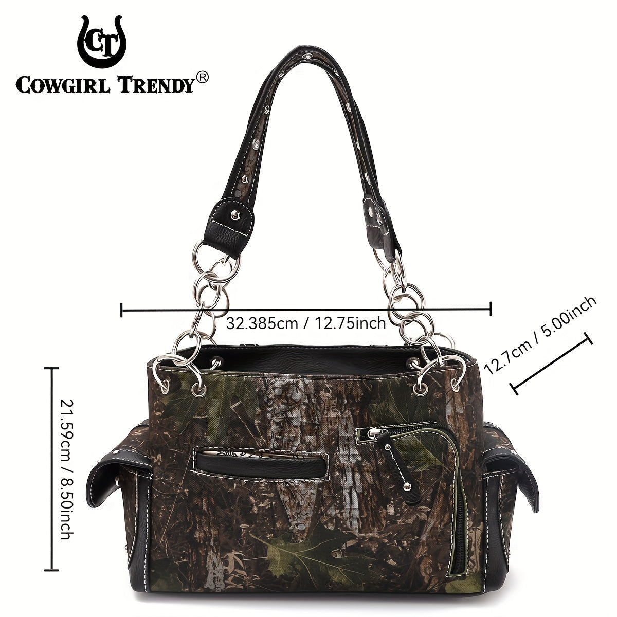 Women'S Western Cowboy Purse and Wallet Set - Synthetic Faux Leather Handbag with Zipper Closure, Structured Shoulder Bag & Wallet Combo in Light Blue, Brown, Purple, Black - for Everyday, Formal, Western Events - Easy-to-Cle