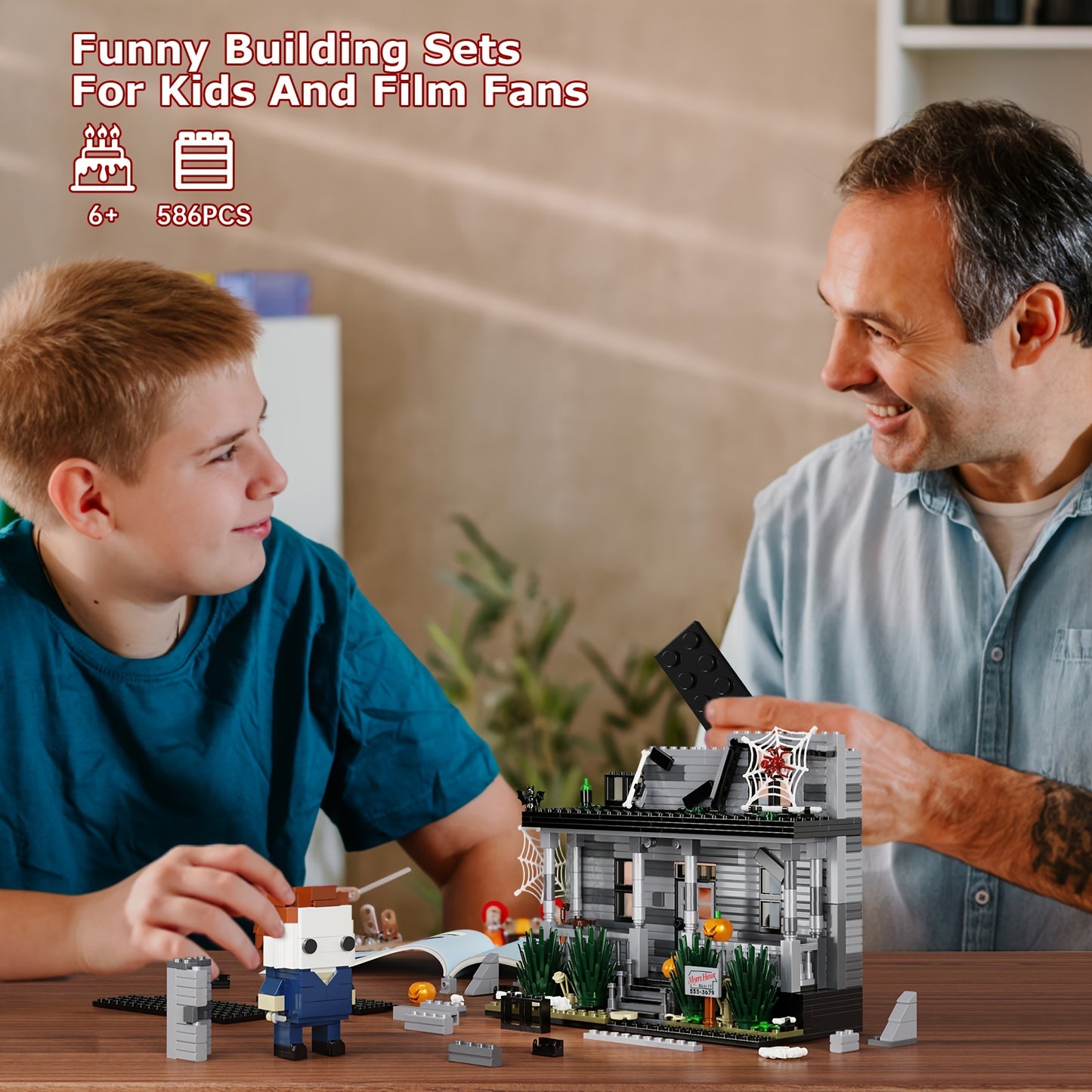 586pcs Popular Movie Architecture Michael Max House Building Blocks Playset Fan Must Buy Building Blocks Toys With Figures Fun Halloween Decorations Best Holiday Gift For Friends