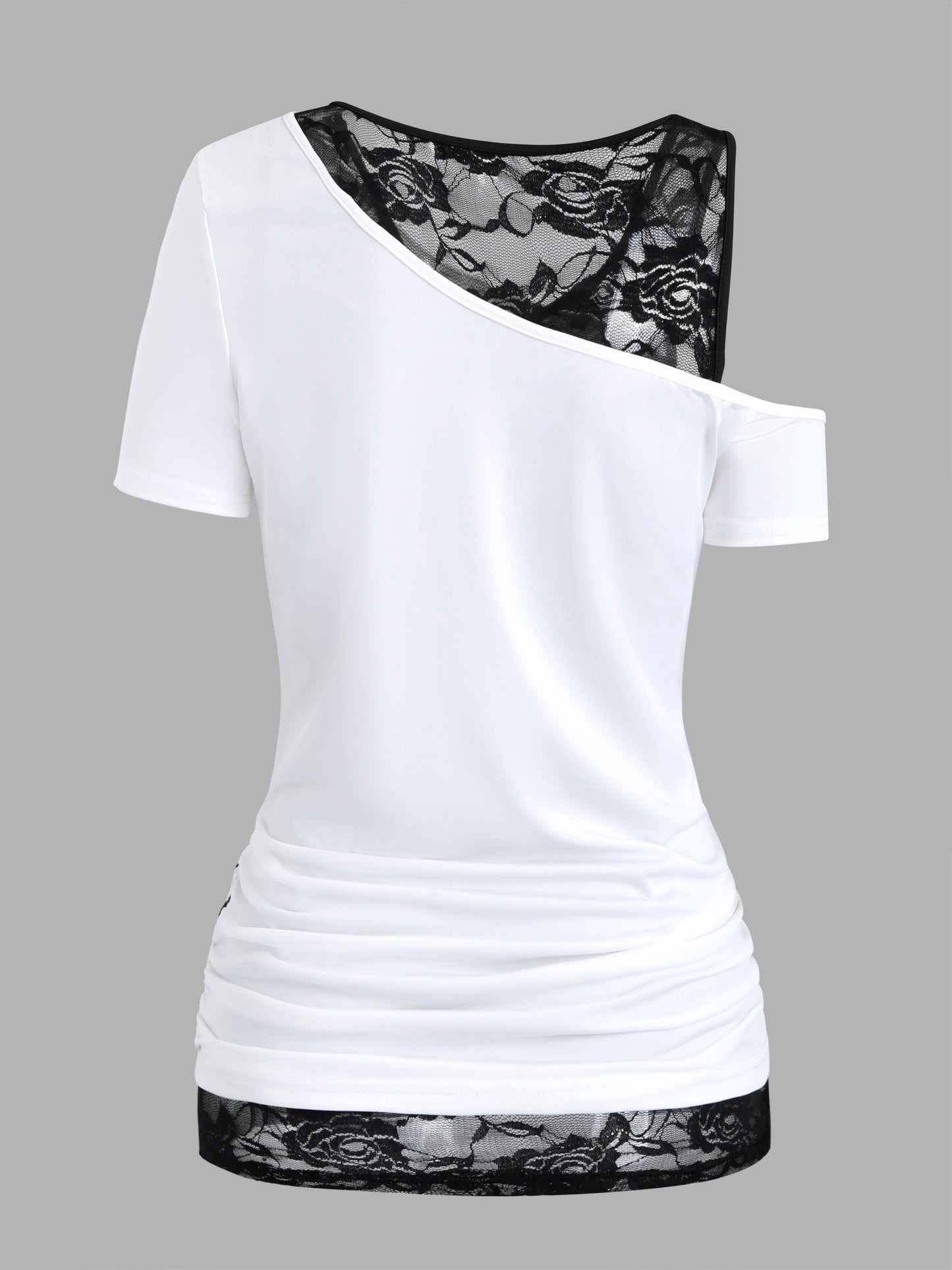 Dark Patterned Lace Two-Piece T-Shirt - Targeted Development for Stylish Casual Wear