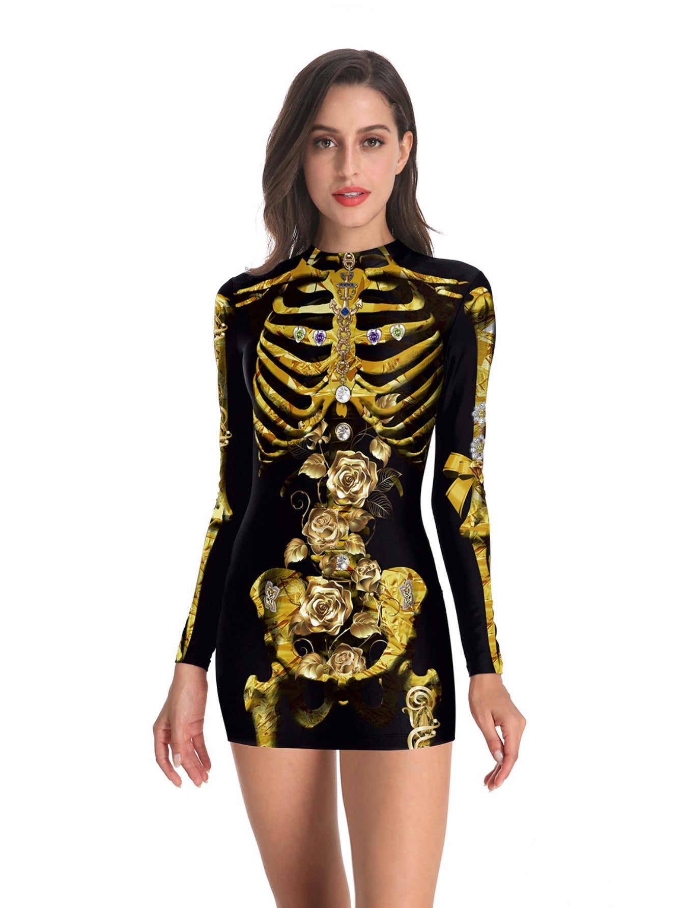Women's Sexy Nurse Costume - Glow in The Dark Cross Uniform, Stretchy Bodycon Dress with White Cross & Red Print, Hand Washable Role Play Outfit for Halloween, Themed Parties & Cosplay (Adults)