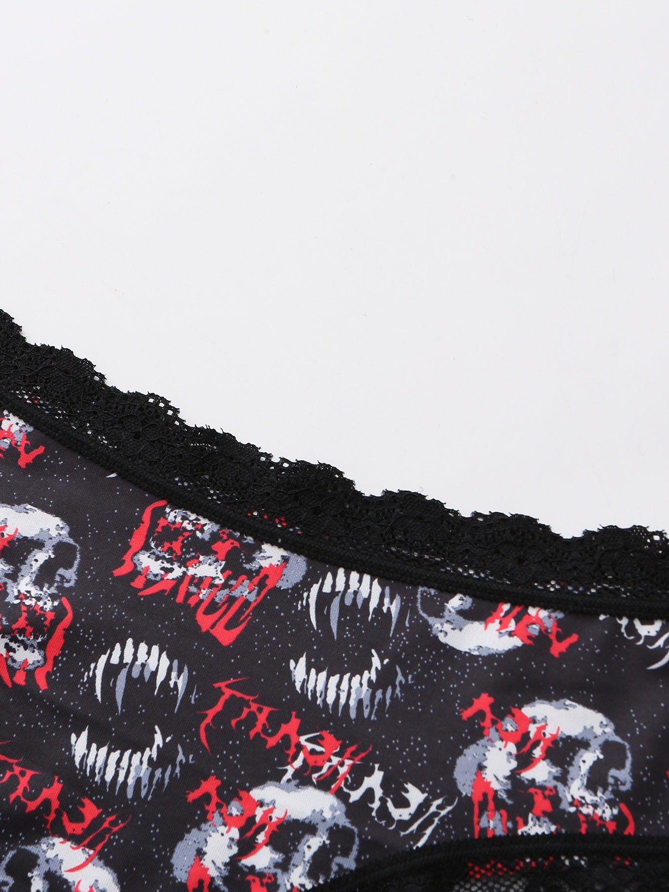 10pcs MORVIA Women'S Gothic Chic Low-Rise Bikinis - Contrast Lace, Halloween Skull & Eyeballs & Stars Print, Comfortable Hipster Panties - Assorted Styles, Perfect Gift for Special Occasions or Daily Wear, Halloween Underwear