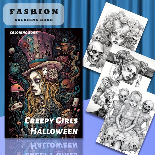 1pc Original, Upgraded Version, 22-Page Thick Paper Sketchbook, Horror Coloring Book, Perfect for Halloween Parties and Birthday Gifts