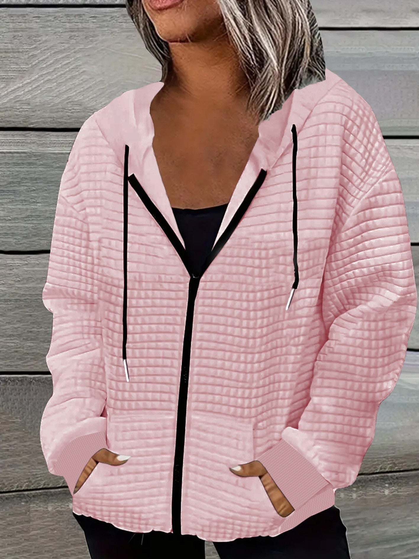 [Floral Motorcycle Hoodie] Polyester Women's Motorcycle & Rose Graphic Zip-Up Hoodie - Black with Pink Floral Accents, Full-Zip Closure Hooded Sweatshirt, Machine Washable Pullover for Everyday & Themed Events, Motorcycle Gea