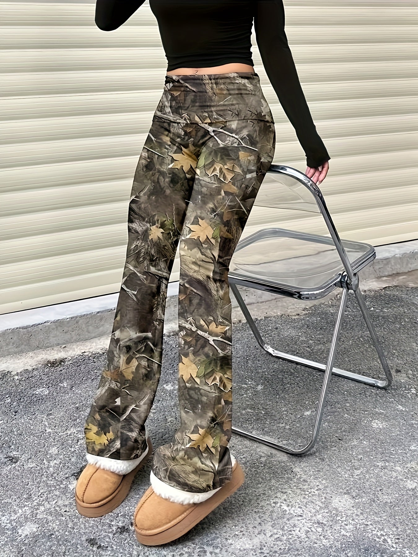 Women'S Vintage Wide-Leg Pants - Flared Leg Trousers, All-Season Non-See-Through Fabric for Everyday & Formal Outfits - Retro 70s/80s Inspired Legwear - Women'S Fashion Pants, Ladies Pants, Versatile Clothing, Flared Design,