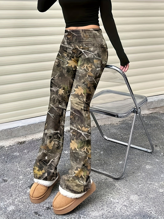 Women'S Vintage Wide-Leg Pants - Flared Leg Trousers, All-Season Non-See-Through Fabric for Everyday & Formal Outfits - Retro 70s/80s Inspired Legwear - Women'S Fashion Pants, Ladies Pants, Versatile Clothing, Flared Design,