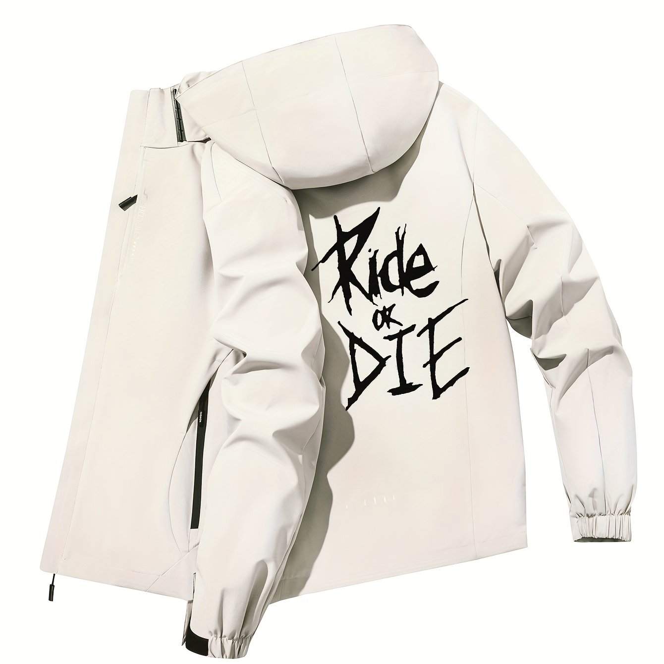 Women's Windproof Breathable Motorcycle/Outdoor Windbreaker Jacket with Removable Hood & "Ride or Die" Logo - Full-Zip Casual Coat for,, Training, Motorcycling Gear (Spring/Autumn), Training Jacket Women, Fall Jacket Women