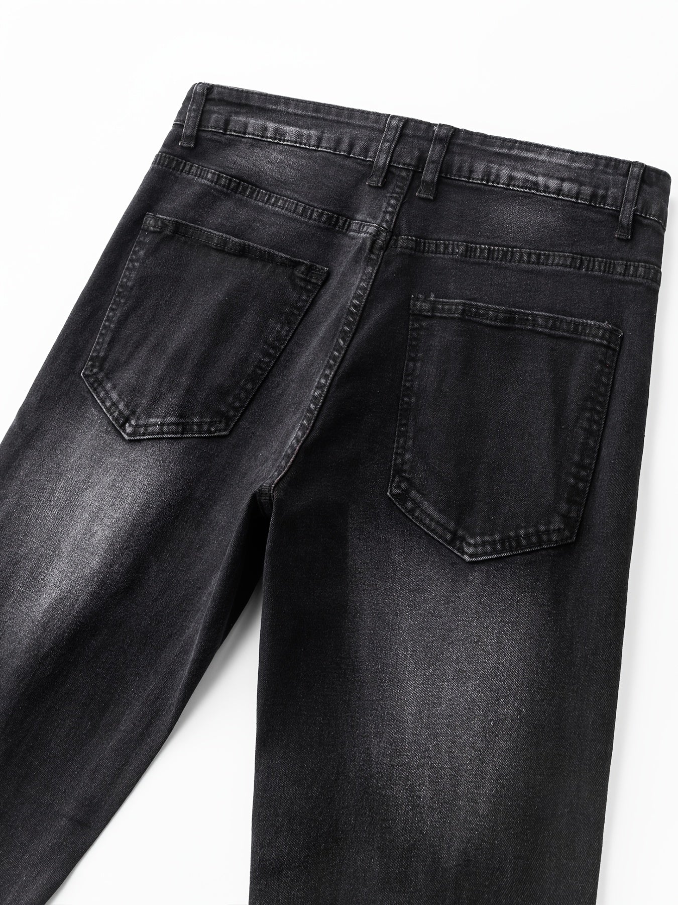 Men's Jeans Slim Stretch Hole Long Pants