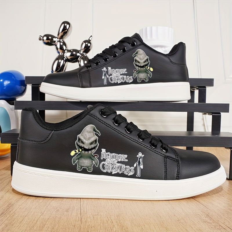 [Christmas Jack Skellington] Christmas Jack Skellington Sneakers - Black Casual Slip-On Shoes | Lightweight, All-Season Comfort, Ideal for Couples and Groups, Festive Gift Idea, Playful Design, Comfortable Footwear