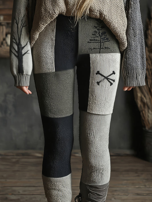 2025 Halloween Autumn/Winter Sweater High Waist Tight Pants Warm Underpants Pants Look Thin, Comfortable, Sexy, Good Wrapping Performance, Hip Lifting, Shaping, Body Shaping, Elastic Toe Printing, Low Price Hot, Tights For Wi