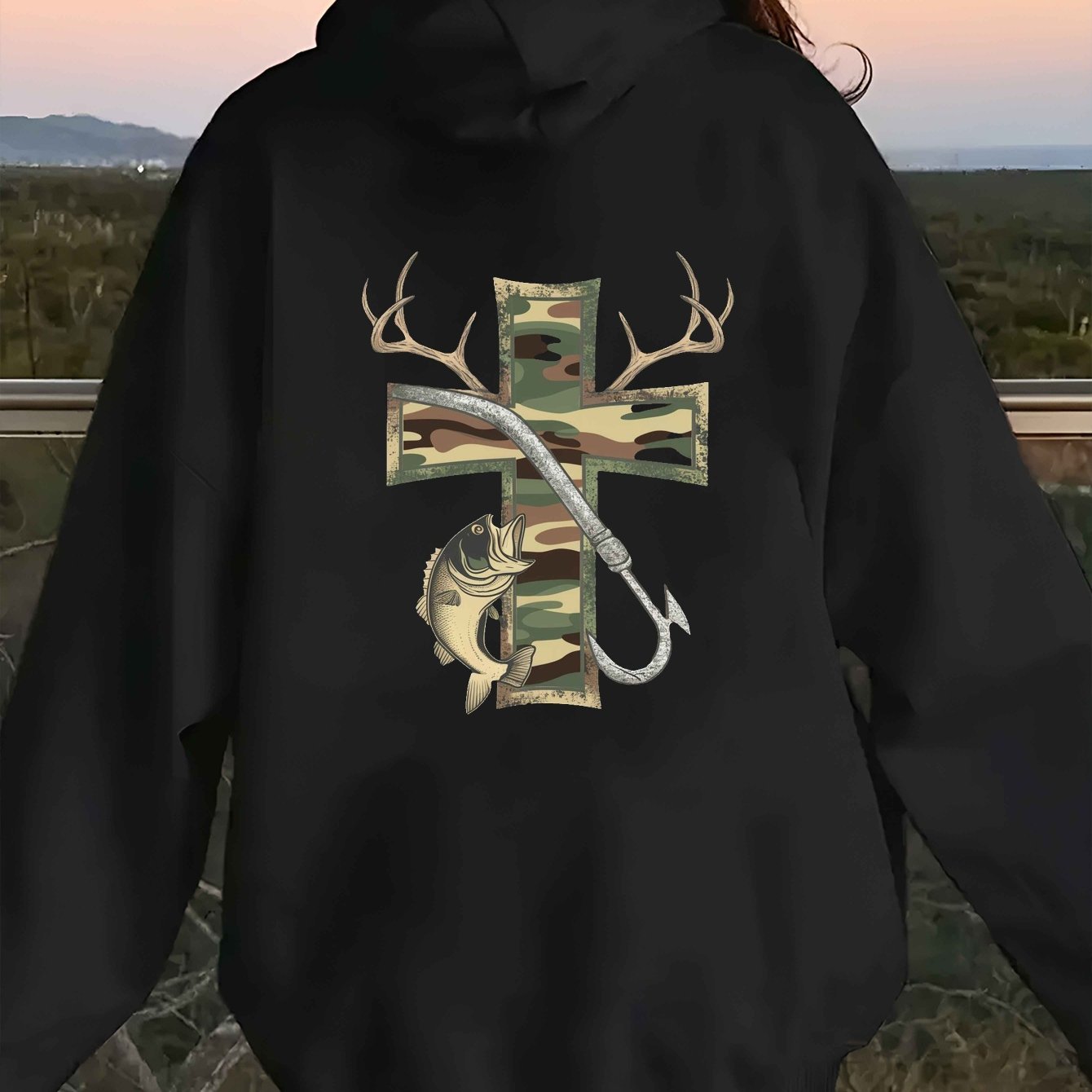 Teediy Cross with Camouflage Pattern Women'S Casual Hoodies