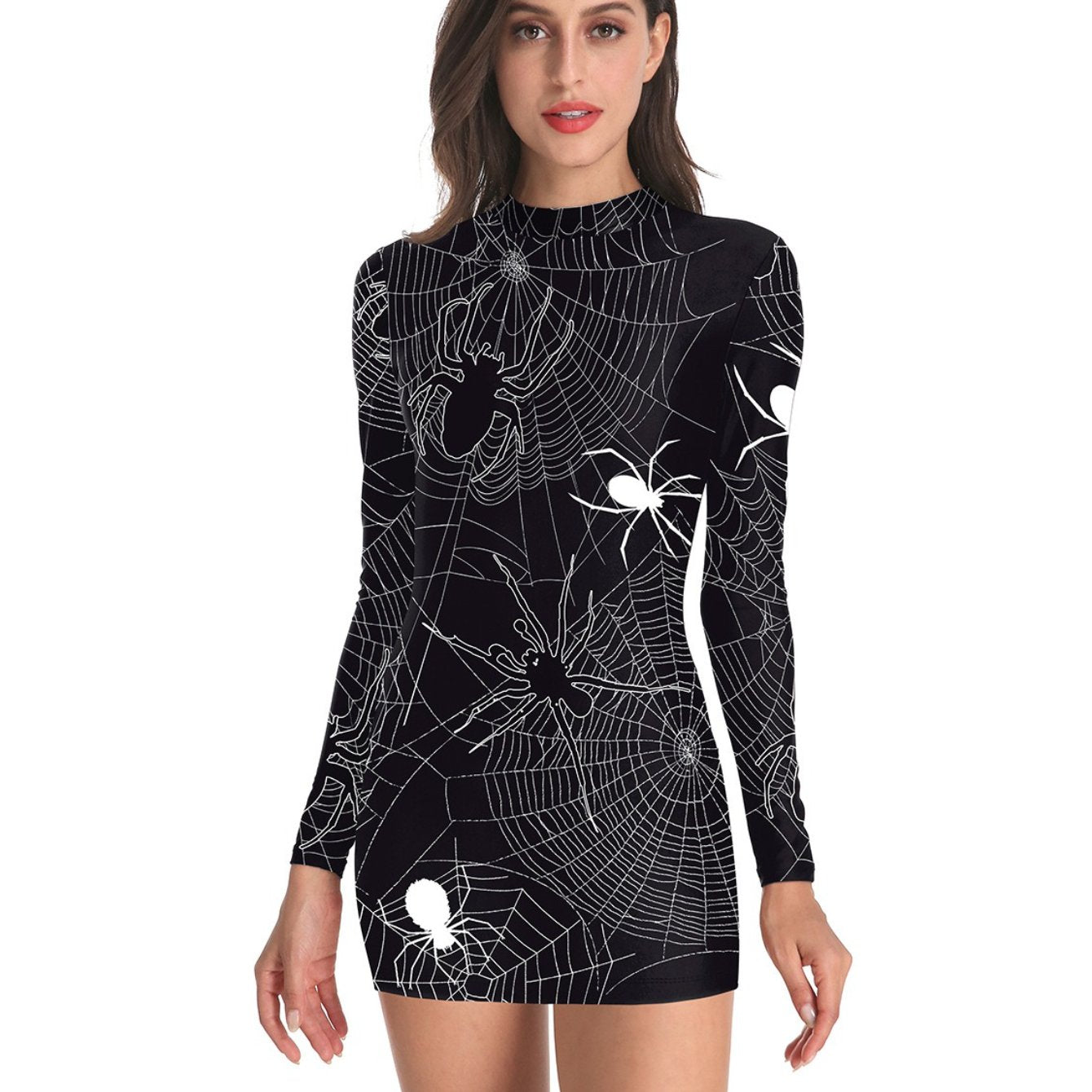 Women's Sexy Nurse Costume - Glow in The Dark Cross Uniform, Stretchy Bodycon Dress with White Cross & Red Print, Hand Washable Role Play Outfit for Halloween, Themed Parties & Cosplay (Adults)