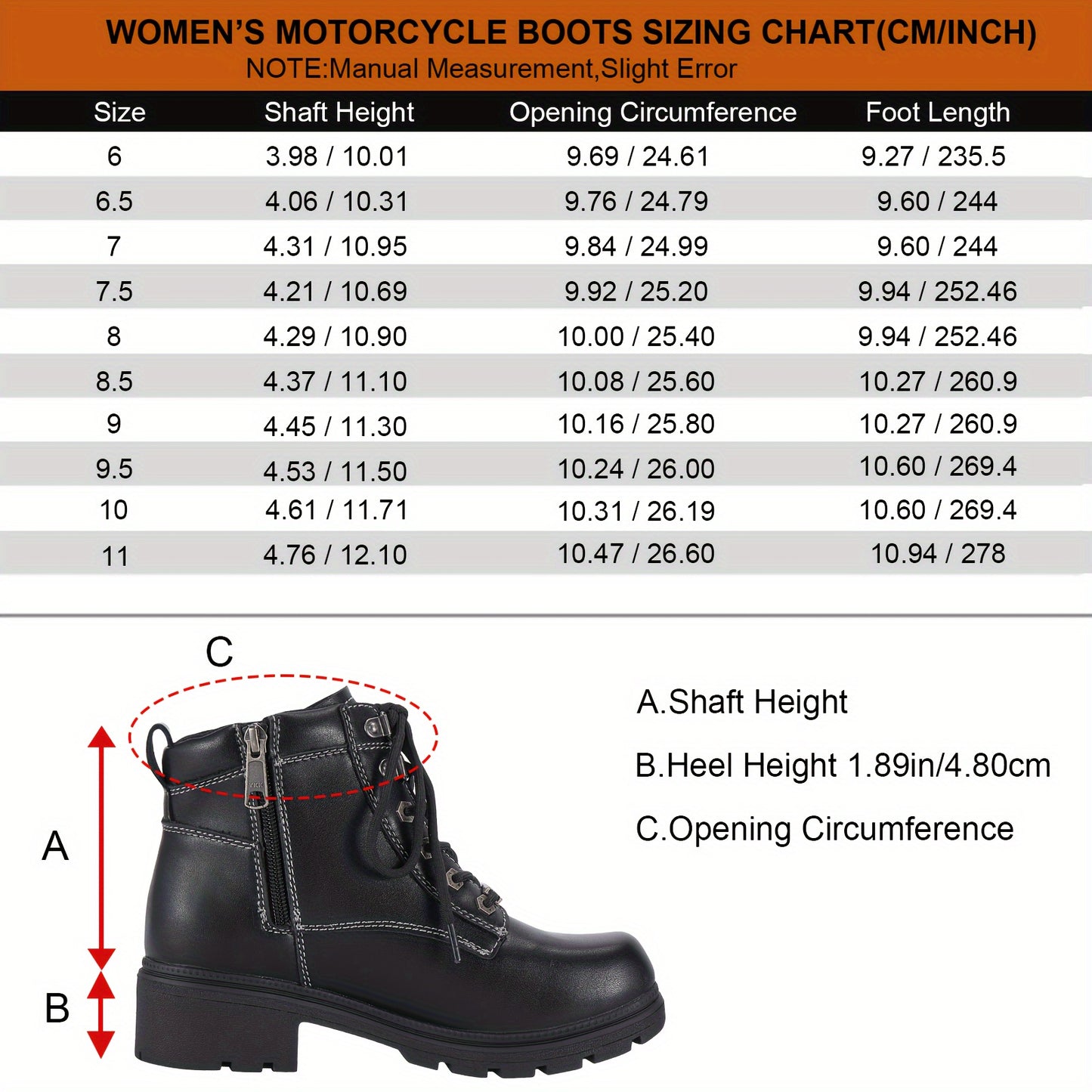 [Womens Low Heel Biker Boots] Black Faux Leather Womens Lace Up Motorcycle Riding Boots | Side Zipper, Ankle Booties, Biker Boots, Combat Boots For Ladies With Low Heel, Non-Slip, Square Toe, For All-Season Riding Shoes