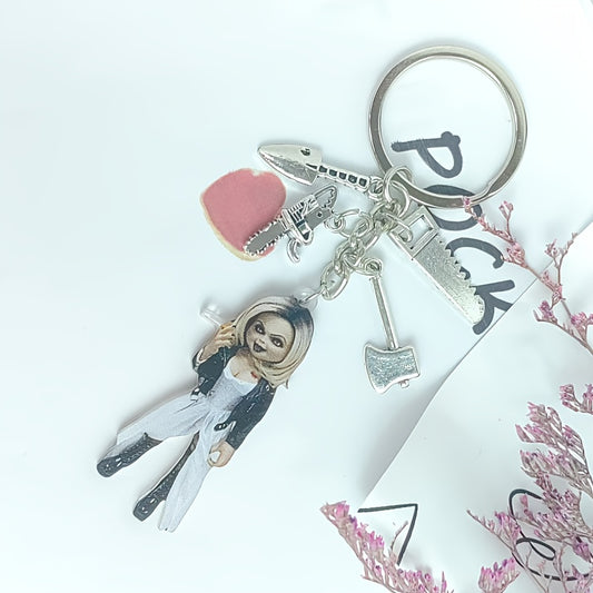 1pc Horror Female Character Keychain, Suitable for Backpack Buckle, Keychain Wallet Pendant Cute Portable Pendant Car Keychain Pendant, Perfect Gift for Women Horror Lovers