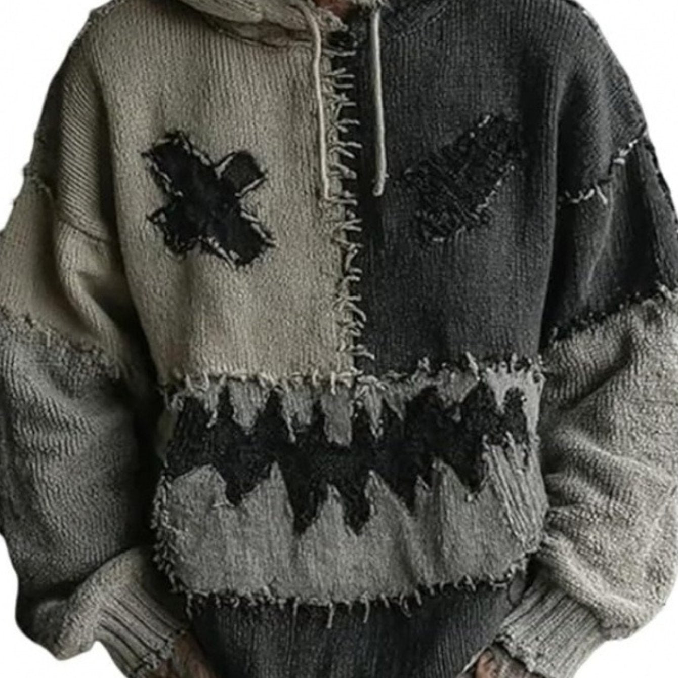 Men'S Gothic Halloween Sweatshirt - Skeleton Print Drop Shoulder Pullover with Hooded Collar, Loose Fit Long Sleeve Streetwear Jacket for Costume Parties, Halloween Clothes, Party Attire, Edgy Fashion, Durable Fabric, Streetw