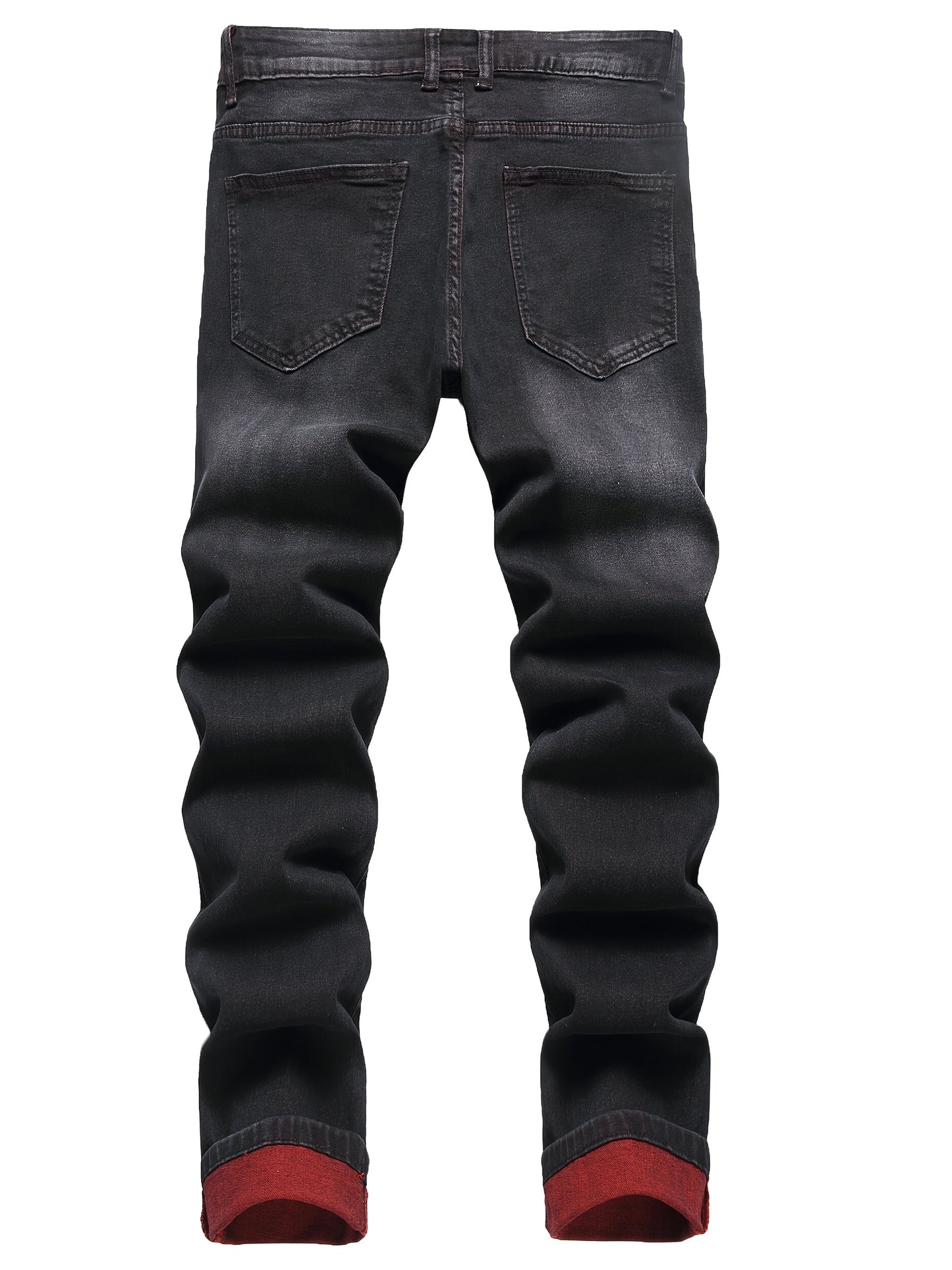 Men's Jeans Slim Stretch Hole Long Pants