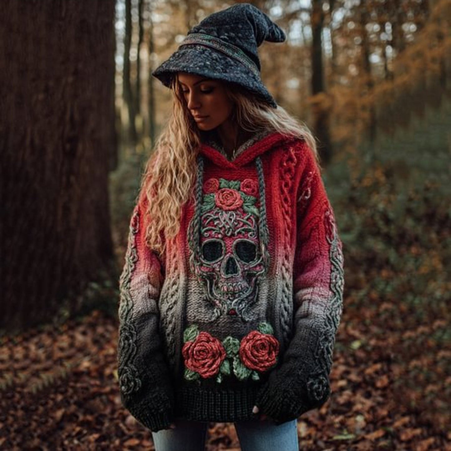 Oversized Gothic Hooded Sweater
