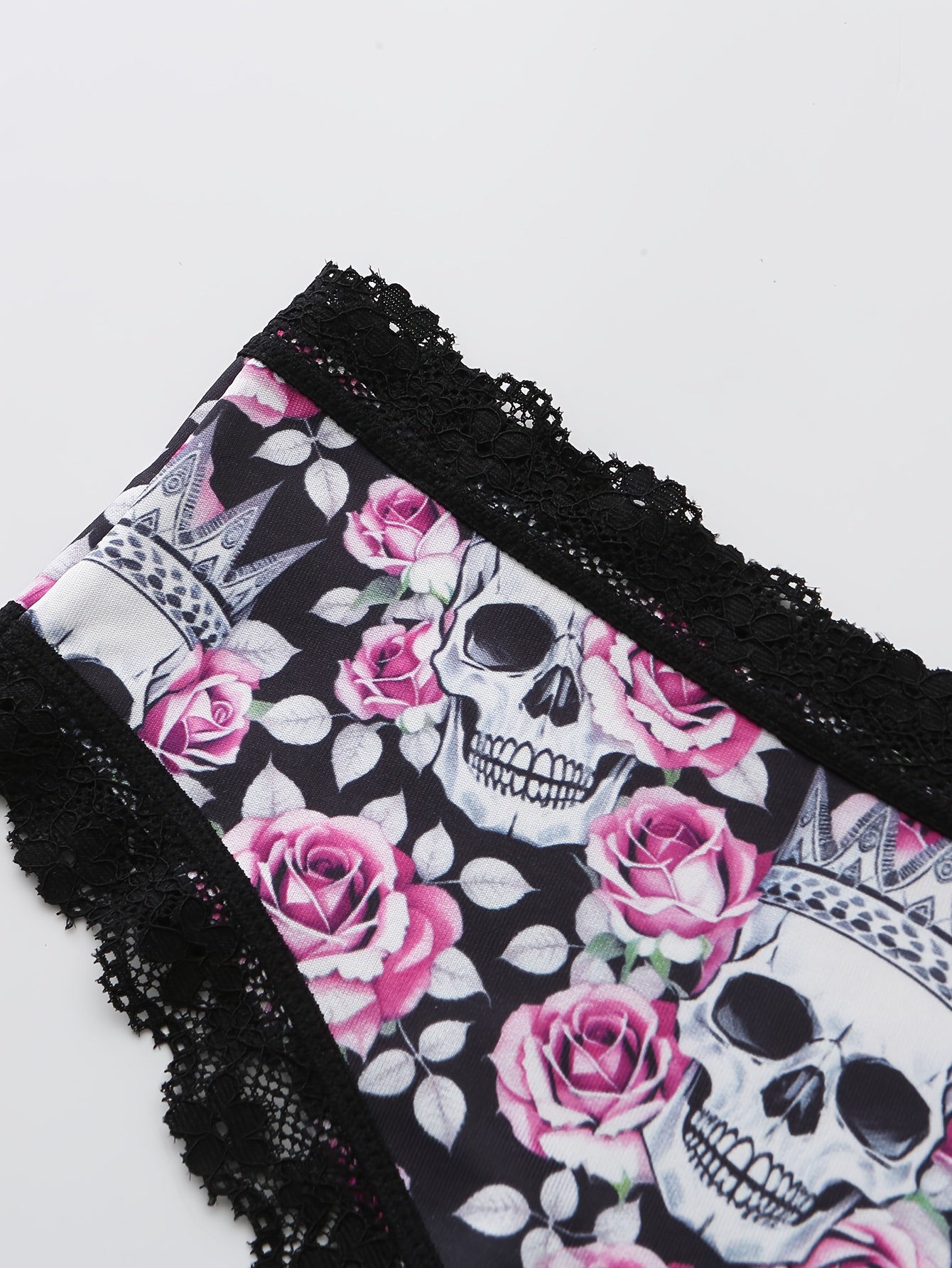 10pcs MORVIA Women'S Gothic Chic Low-Rise Bikinis - Contrast Lace, Halloween Skull & Eyeballs & Stars Print, Comfortable Hipster Panties - Assorted Styles, Perfect Gift for Special Occasions or Daily Wear, Halloween Underwear