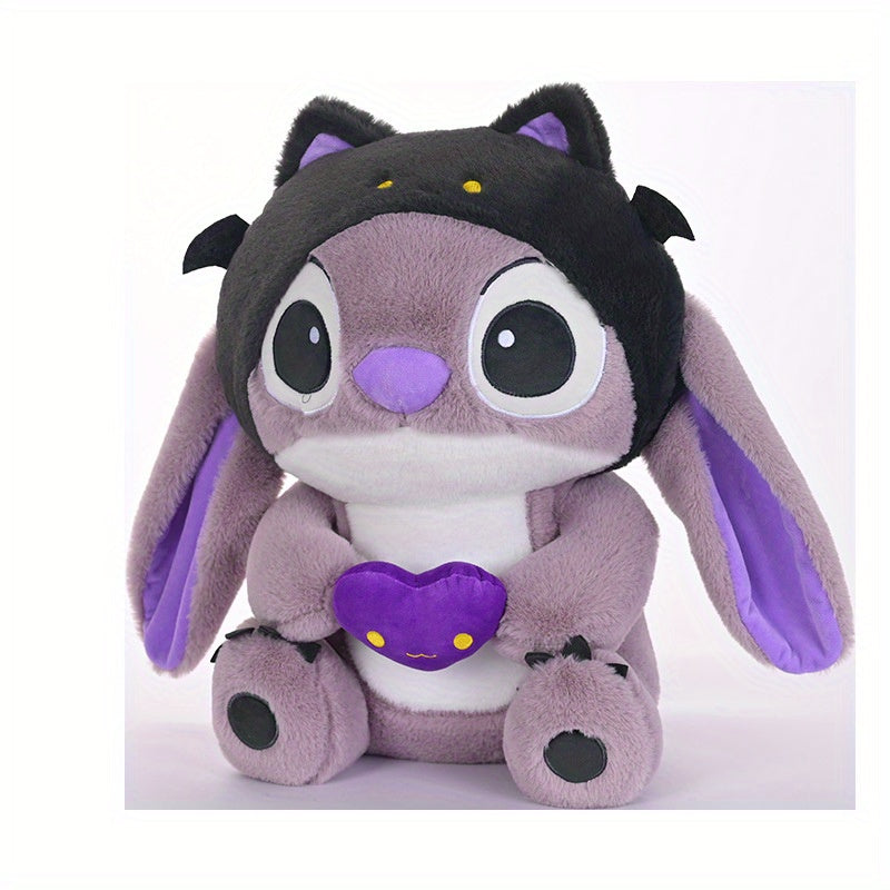 1pc Dark Devil Stitch Halloween Plush Toy - Purple Demon Anime Statue with Heart-Shaped Design, Cute Cartoonish Plush for Teens, Perfect Gift for Halloween, Christmas, Valentine's Day, Dorm & Car Decor