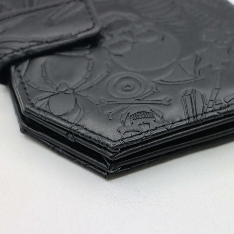 [Gothic Wallet] Spooky Gothic Vintage Embossed Skull Coffin Wallet | Faux Leather, Snap Closure, Perfect for Keys, Cash & Cards, Dark Gothic Style, Halloween Clutch