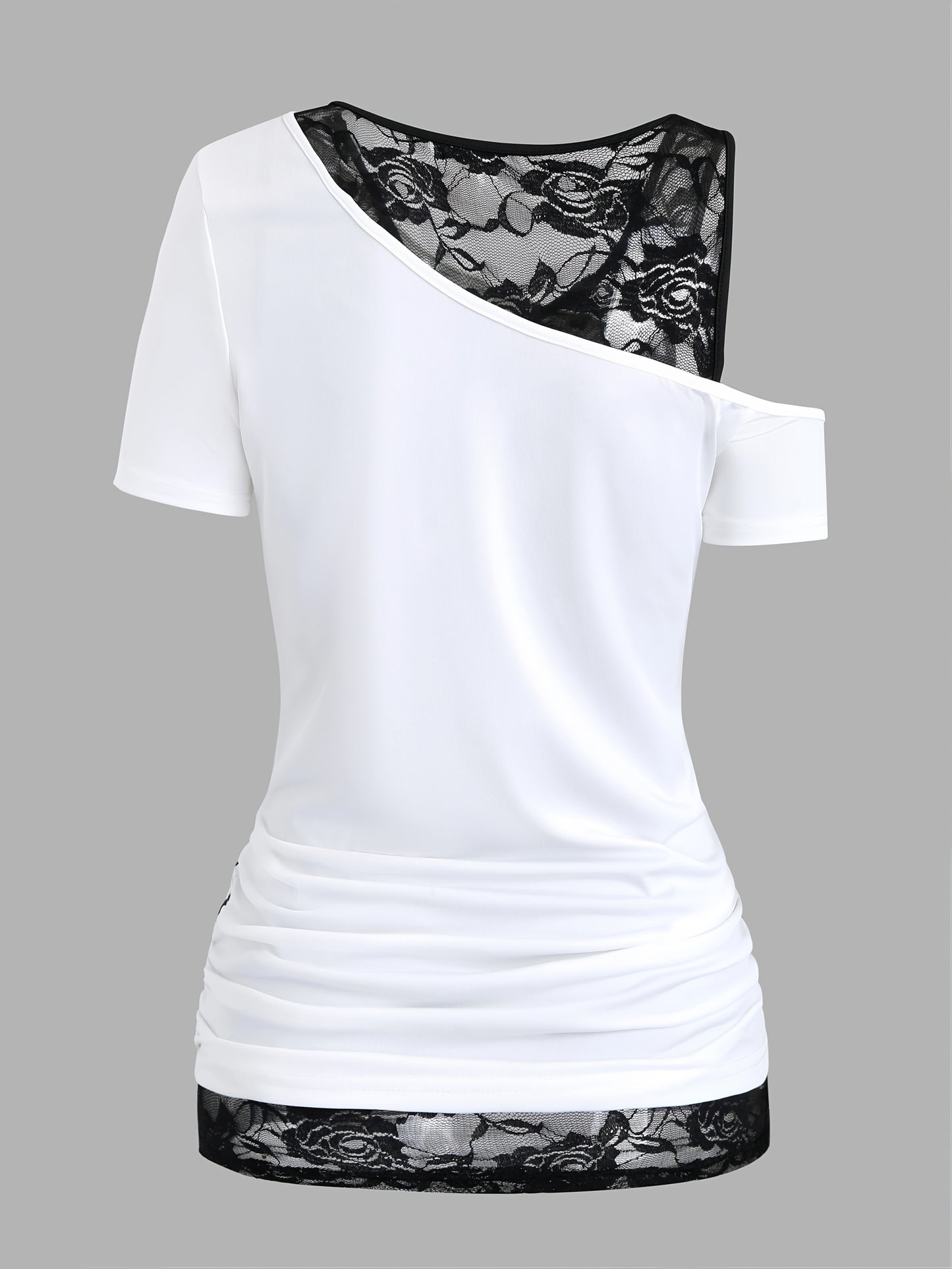 Dark Patterned Lace Two-Piece T-Shirt - Targeted Development for Stylish Casual Wear