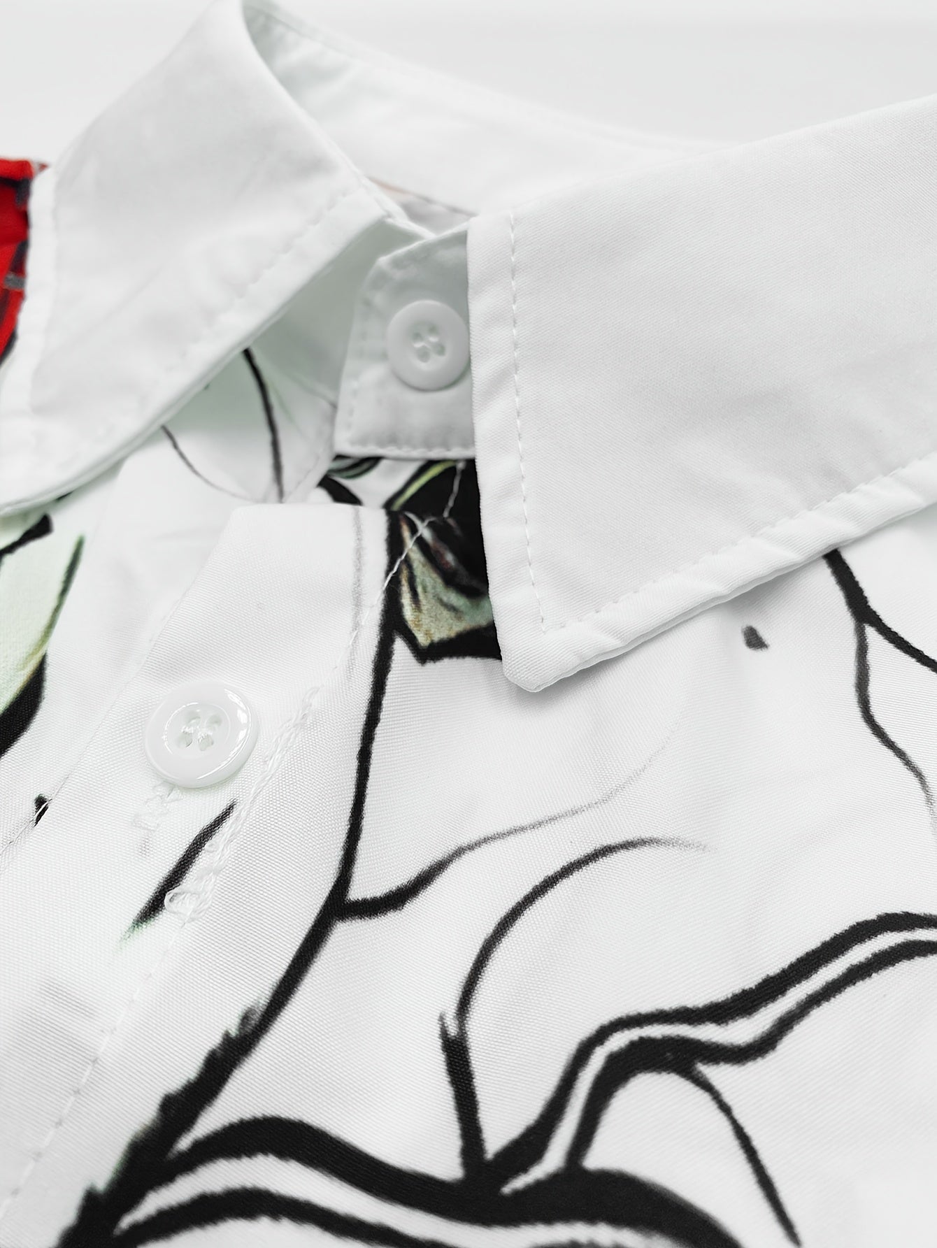 Men's Gothic 3D Printed Skull & Rose Shirt - Long Sleeve Button-Up Lapel Collar, Machine Washable All-Season Casual to Semi-Formal Wear, Black & Red Gothic Pattern with White Skulls & Red Roses, Dark Brown/Black Tones for Dai