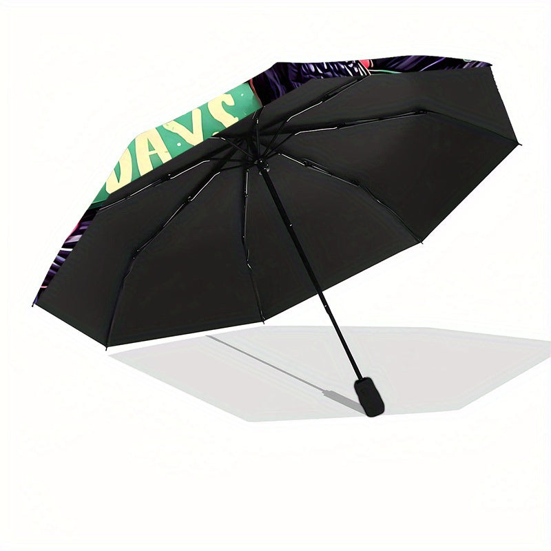 Jason Voorhees Inspired Automatic Folding Umbrella - Horror Movie Design with Jason, Friday the 13th, Halloween - Compact Travel Umbrella, Durable 8-Rib Shaft, Automatic Open/Close, Perfect Gift for Horror Fans & Jason Voorhe