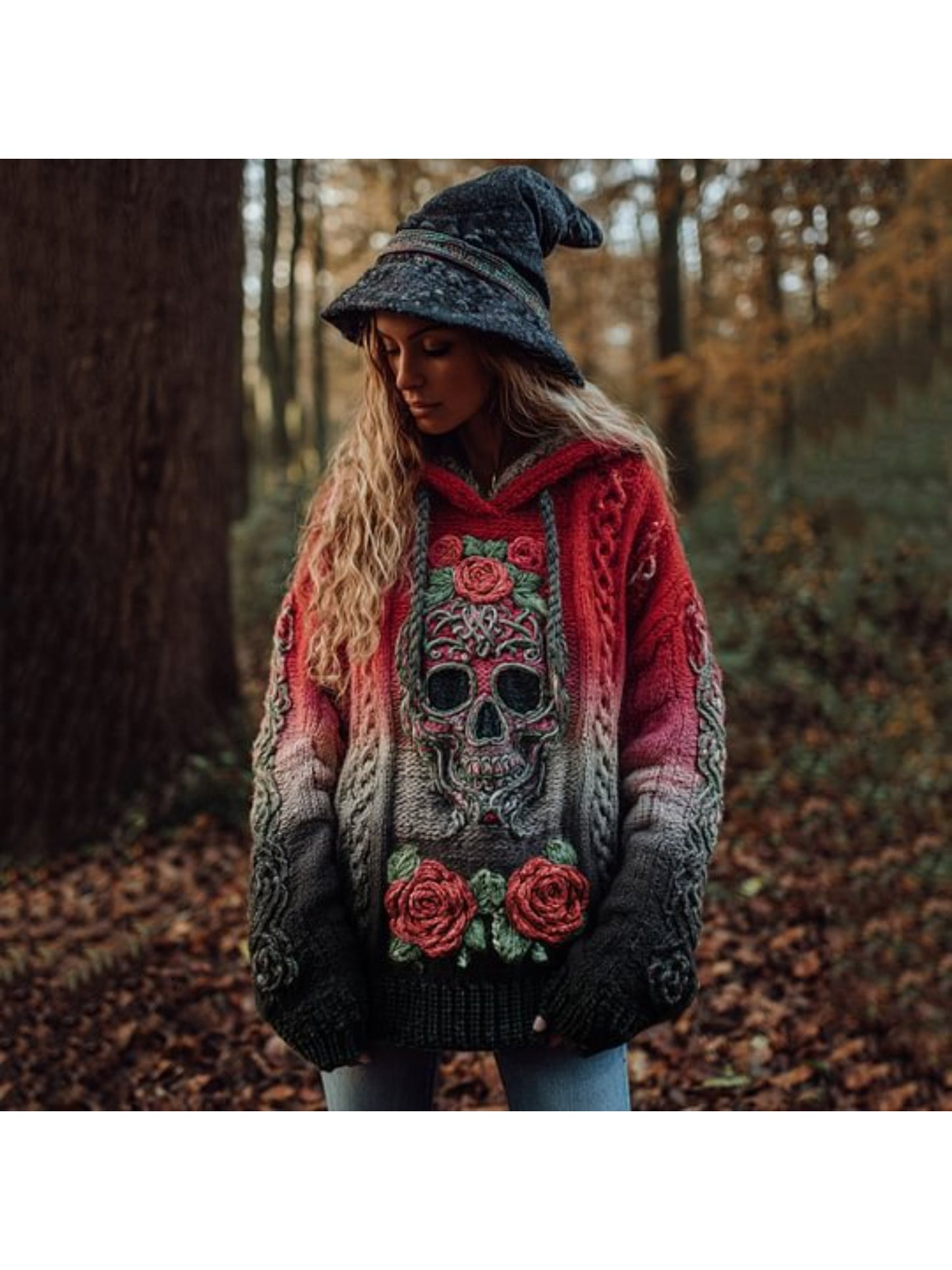 Oversized Gothic Hooded Sweater
