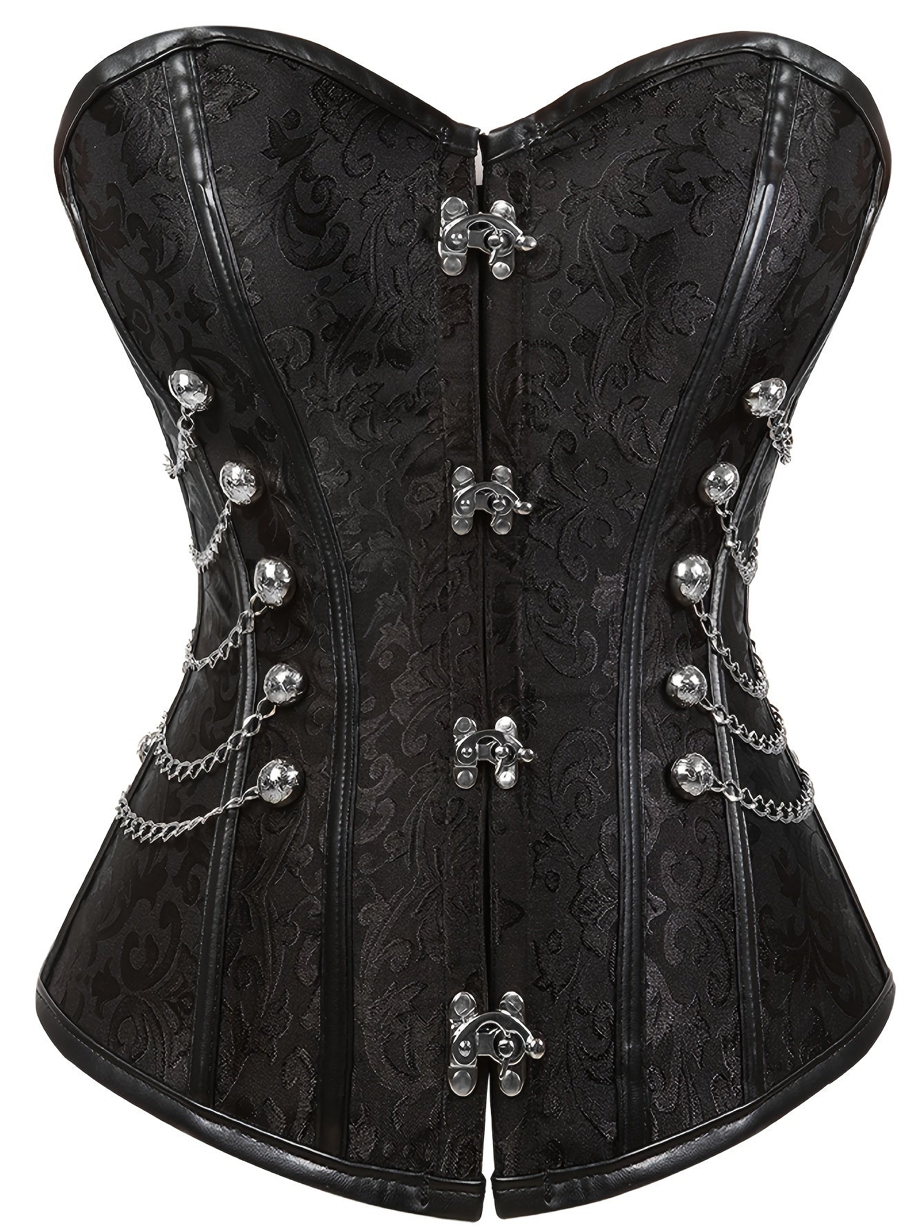 [Steampunk Corset] Steampunk Renaissance Women's Corset Top | Black Lace-Up Front, Off-Shoulder Design, Non-Stretch Fabric, Adjustable Straps | For Halloween, Pirate & Costume Parties