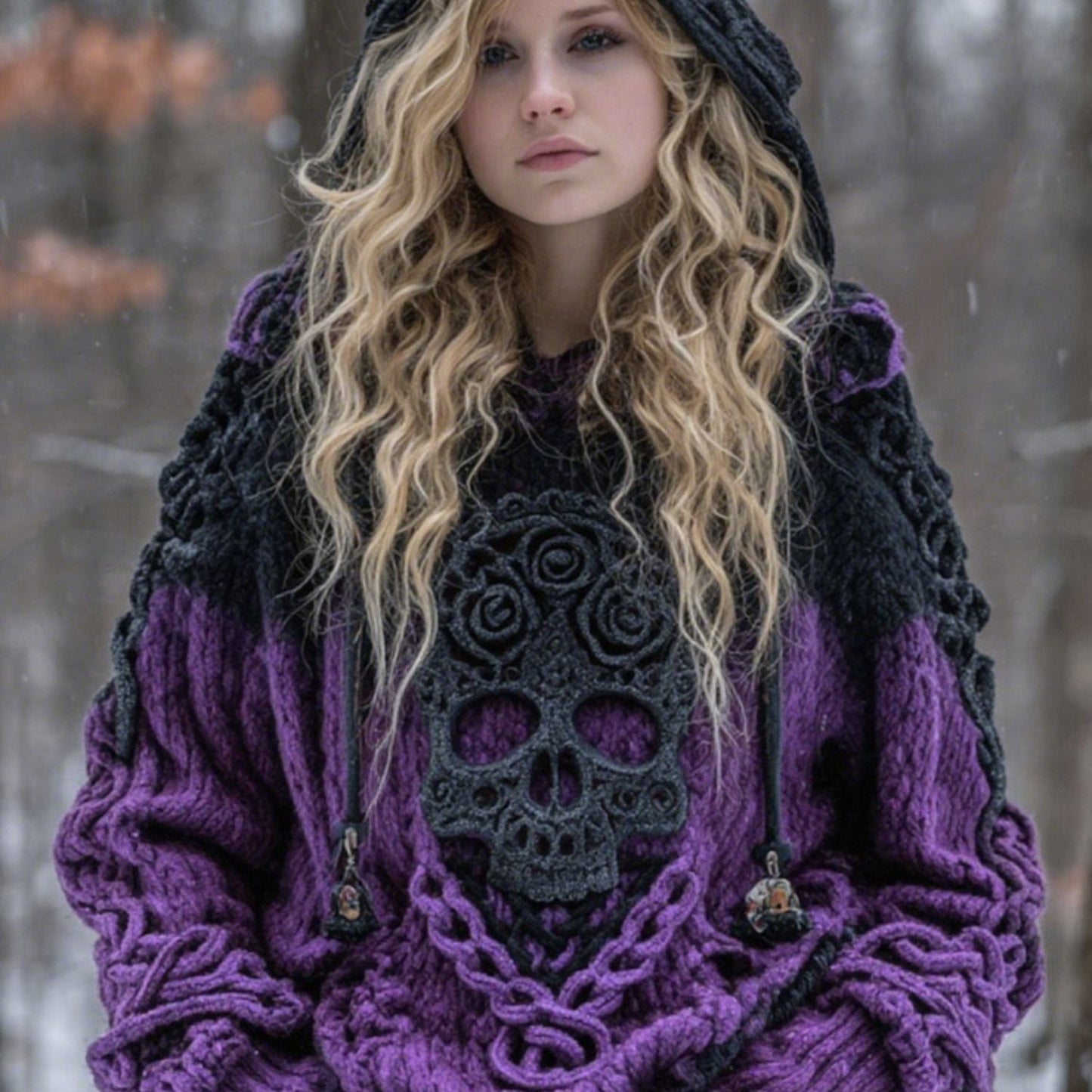 Oversized Gothic Hooded Sweater