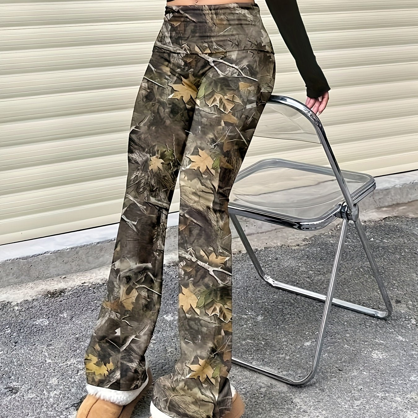 Women'S Vintage Wide-Leg Pants - Flared Leg Trousers, All-Season Non-See-Through Fabric for Everyday & Formal Outfits - Retro 70s/80s Inspired Legwear - Women'S Fashion Pants, Ladies Pants, Versatile Clothing, Flared Design,